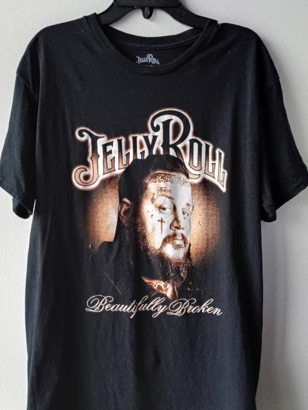 'Jelly Roll Beautifully Broken' Black Graphic T-Shirt New With Tags